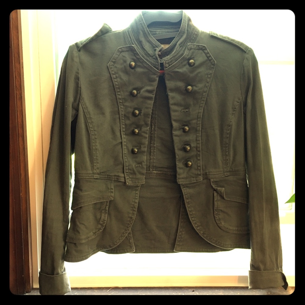 Funhouse Vintage Double-Breasted Military Jacket
